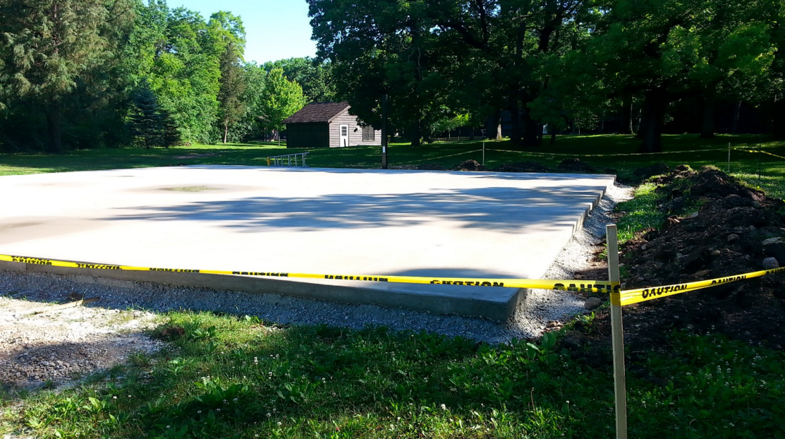 Concrete base poured for Sport Court tiles