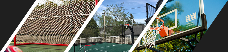 Basketball hoops, sport court netting